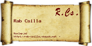 Rab Csilla névjegykártya